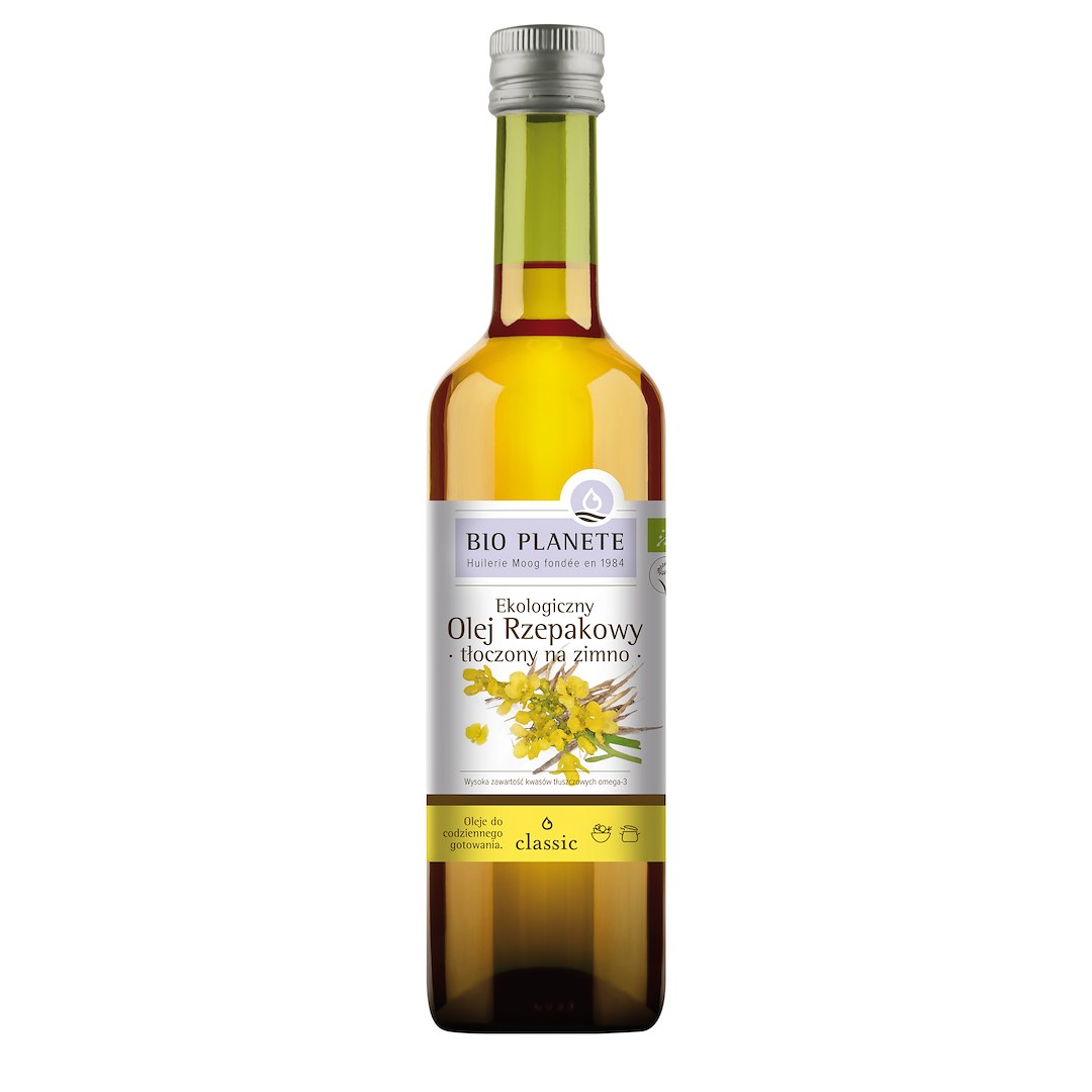 OLEJ RZEPAKOWY TŁOCZONY NA ZIMNO OMEGA-3 BIO 500 ml - BIO PLANETE