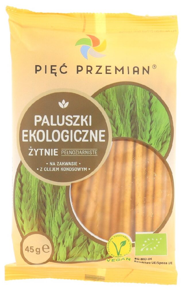 PALUSZKI ŻYTNIE PEŁNOZIARNISTE BIO 45 g - PIĘĆ PRZEMIAN