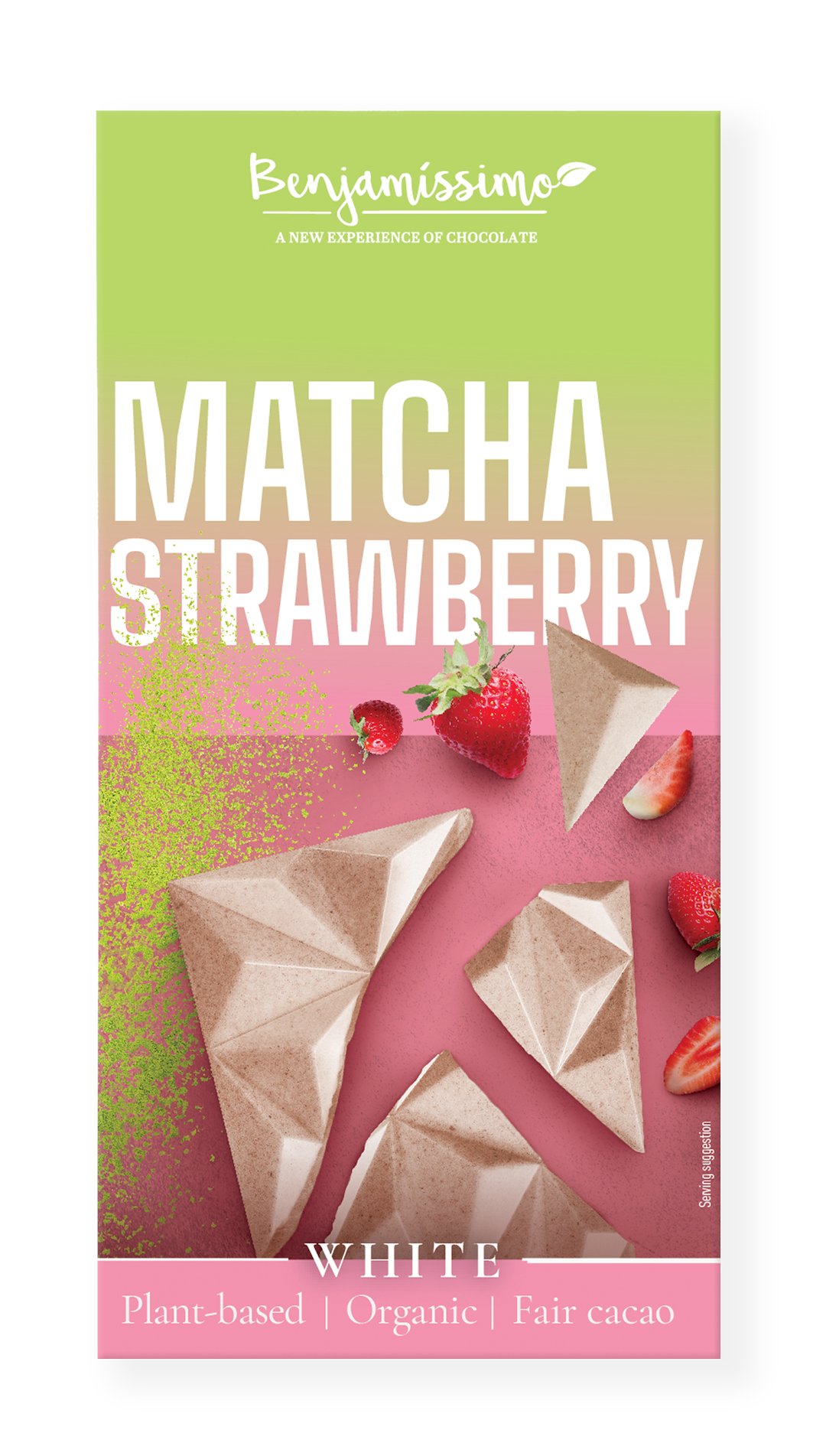 TABLICZKA KAKAOWA HERBATA MATCHA - TRUSKAWKA BEZGLUTENOWA BIO 60 g - BENJAMISSIMO