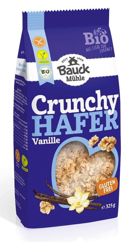 CRUNCHY OWSIANE WANILIOWE BEZGLUTENOWE BIO 325 g - BAUCK MUHLE