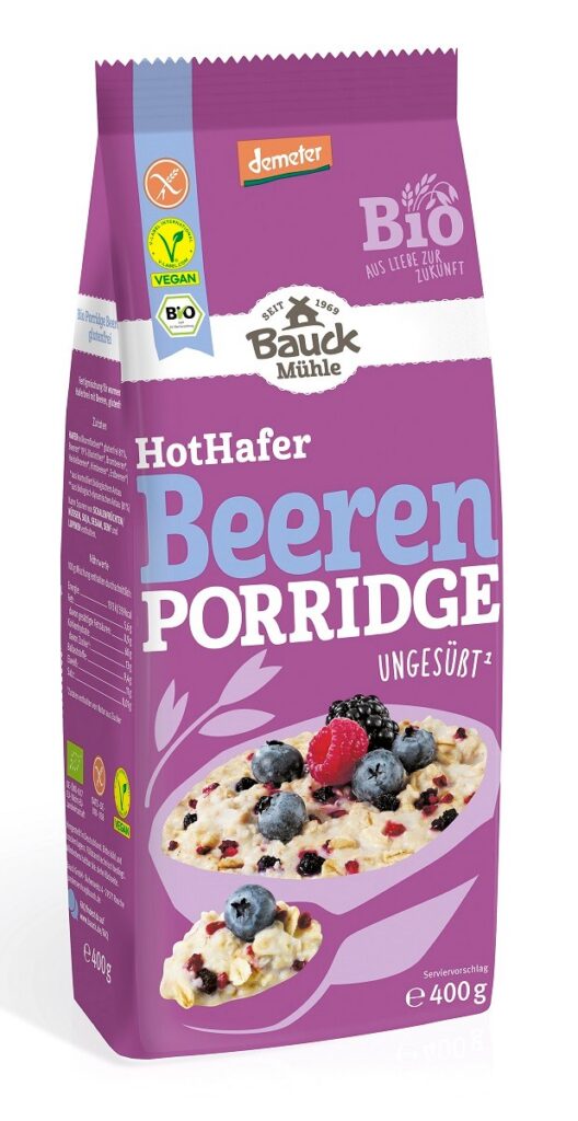 OWSIANKA Z OWOCAMI LEŚNYMI BEZ DODATKU CUKRÓW BEZGLUTENOWA DEMETER BIO 400 g - BAUCK MUHLE