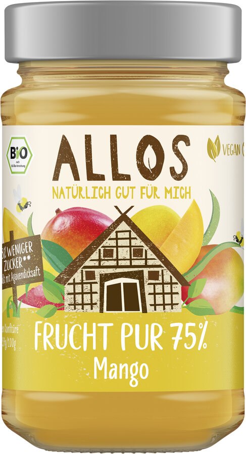 MUS Z MANGO (75 % OWOCÓW) BEZGLUTENOWY BIO 200 g - ALLOS