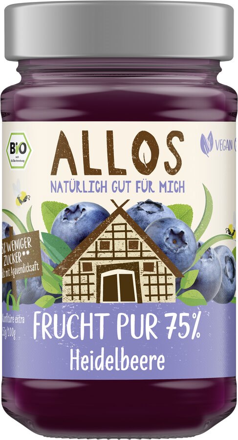 MUS JAGODOWY (75 % OWOCÓW) BEZGLUTENOWY BIO 250 g - ALLOS