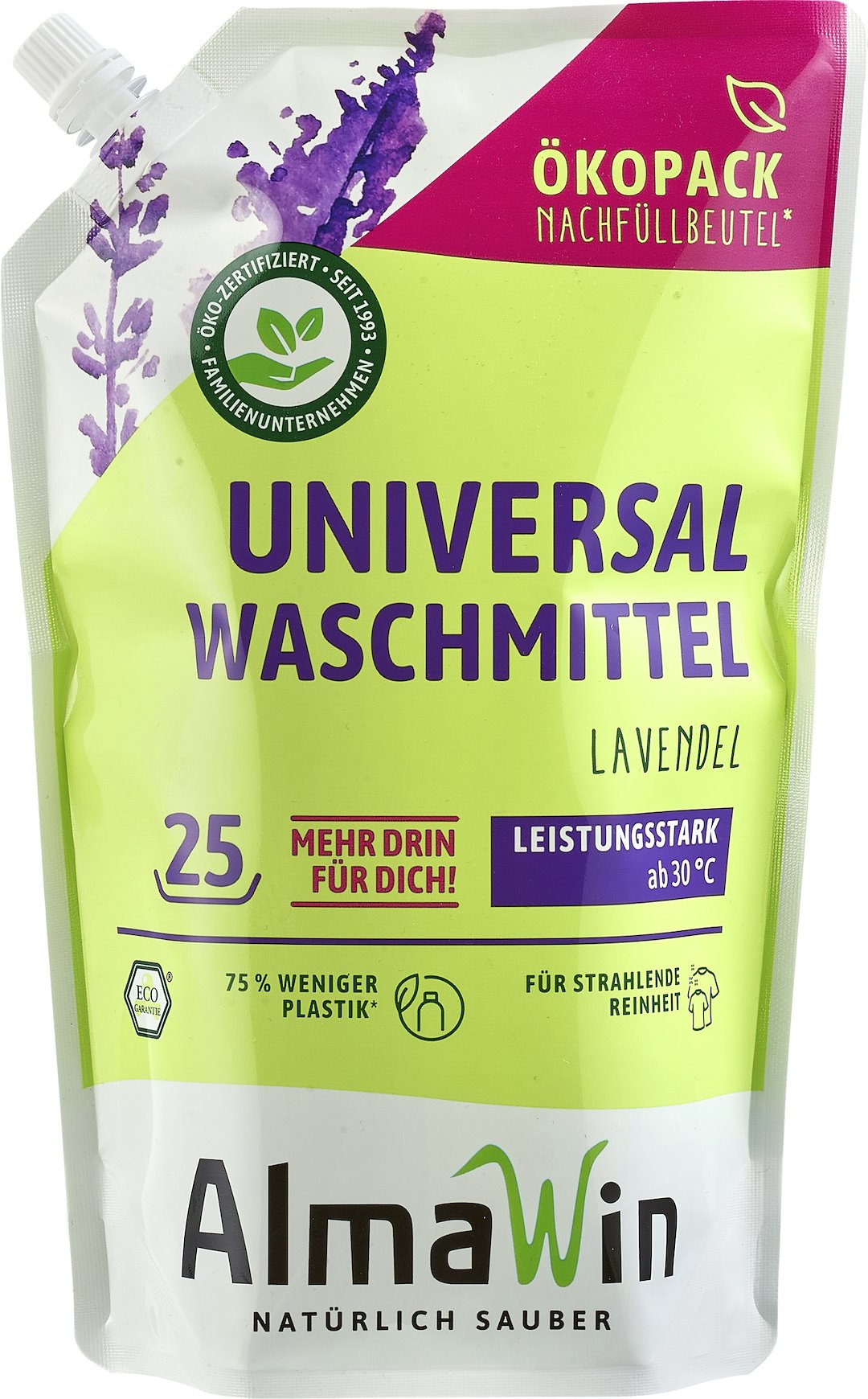 PŁYN DO PRANIA UNIWERSALNY LAWENDOWY ECO 1,5 L (25 PRANIA) - ALMAWIN