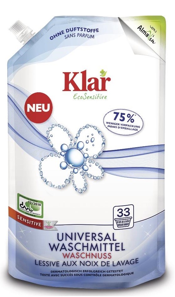 PŁYN DO PRANIA Z ORZECHÓW MYDLANYCH UNIWERSALNY SENSITIVE ECO 1,5 L (33 PRANIA) - KLAR