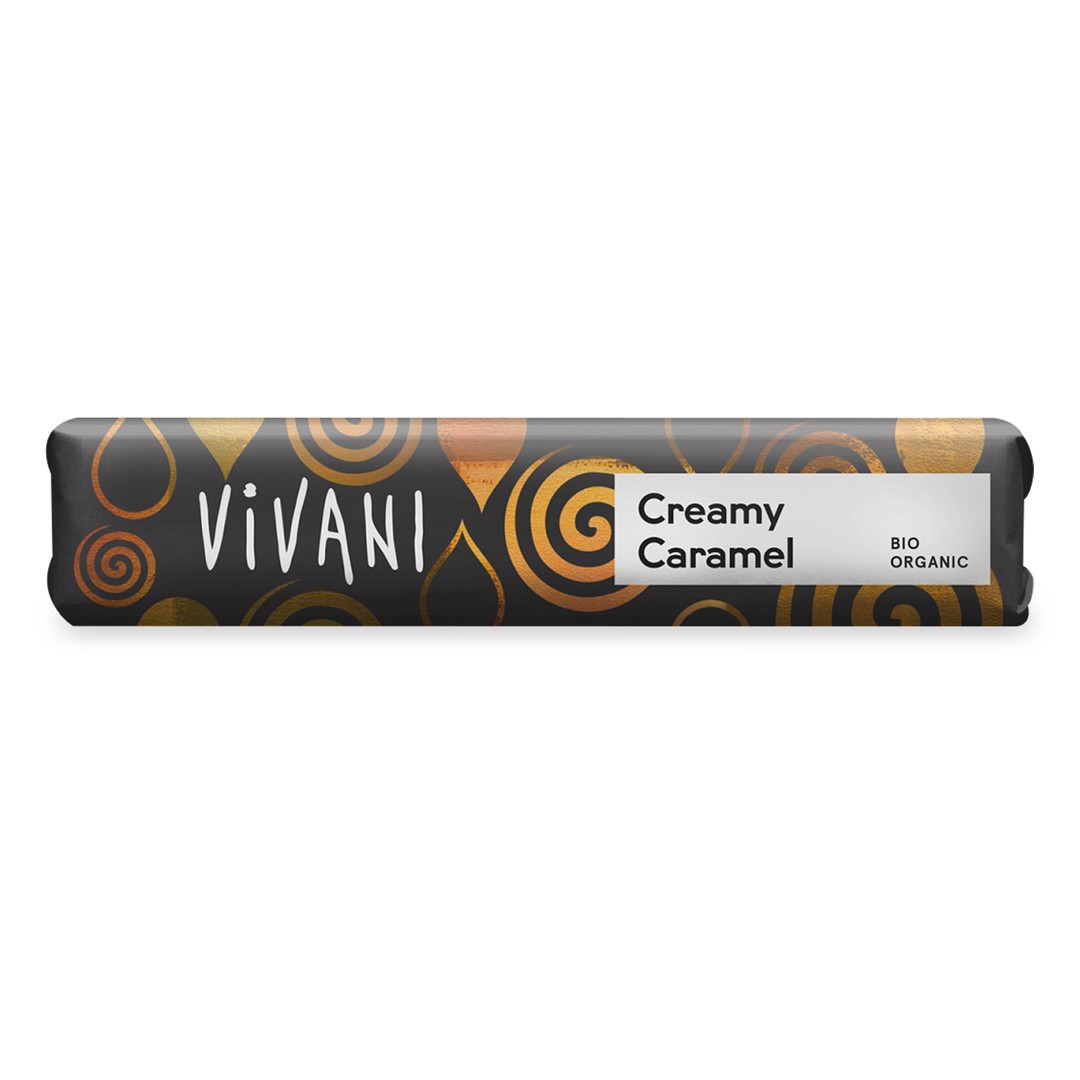 BATON MLECZNA CZEKOLADA Z NADZIENIEM KARMELOWYM BIO 40 g - VIVANI