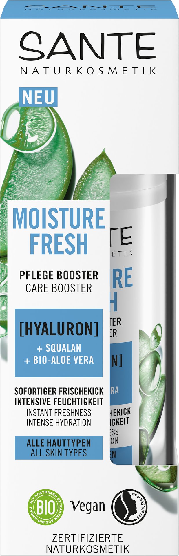 KREM - BOOSTER DO TWARZY NAWILŻAJĄCY Z KWASEM HIALURONOWYM, SKWALANEM I ALOESEM ECO 50 ml - SANTE