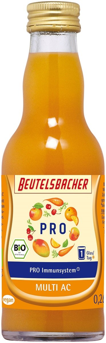 SHOT NA ODPORNOŚĆ MARCHEW - POMARAŃCZA - MANGO BIO 200 ml - BEUTELSBACHER