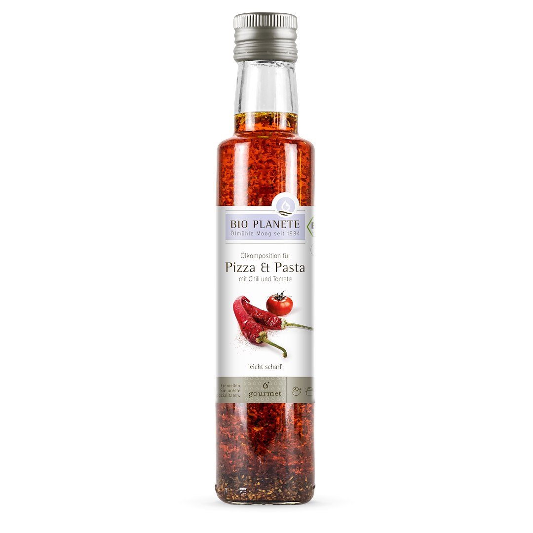 OLEJ DO PIZZY I MAKARONU Z OLIWĄ, POMIDORAMI I CHILI BIO 250 ml - BIO PLANETE
