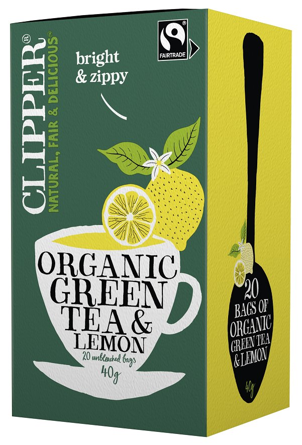 HERBATA ZIELONA Z CYTRYNĄ FAIR TRADE BIO (20 x 2 g) 40 g - CLIPPER