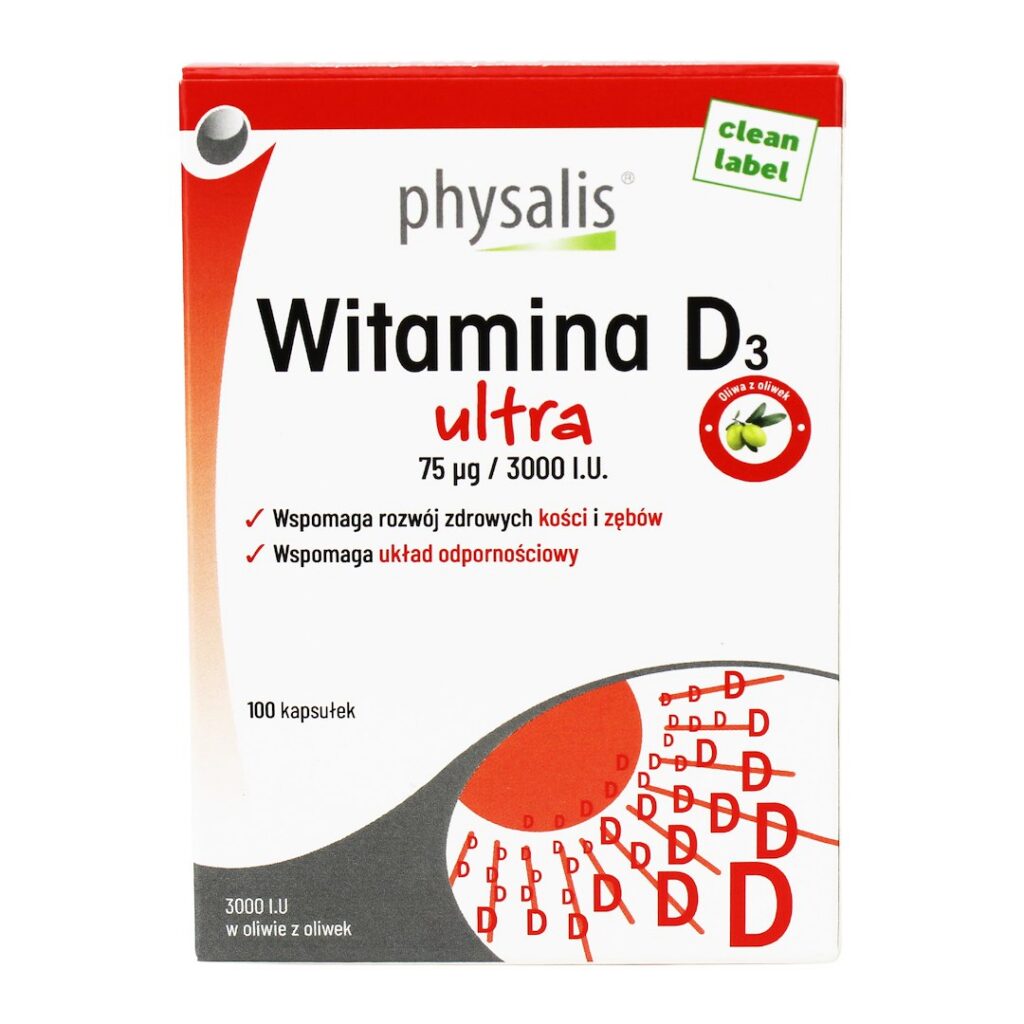 WITAMINA D3 ULTRA 75 µg (3000 j.m) 100 KAPSUŁEK - PHYSALIS