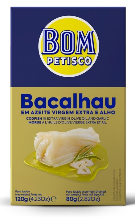 DORSZ Z CZOSNKIEM W OLIWIE Z OLIWEK EXTRA VIRGIN 120 g (80 g) - BOM PETISCO