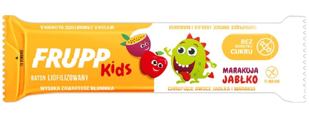BATON DLA DZIECI LIOFILIZOWANY JABŁKO - MARAKUJA BEZGLUTENOWY  9 g - CELIKO (FRUPP KIDS)
