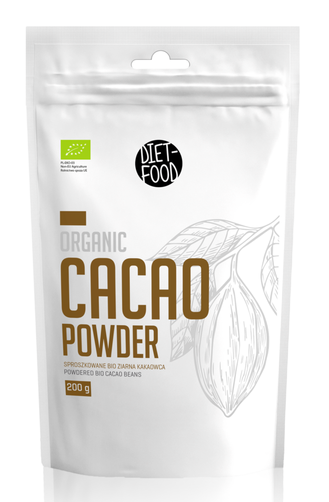 KAKAO SPROSZKOWANE ODTŁUSZCZONE BIO 200 g - DIET-FOOD