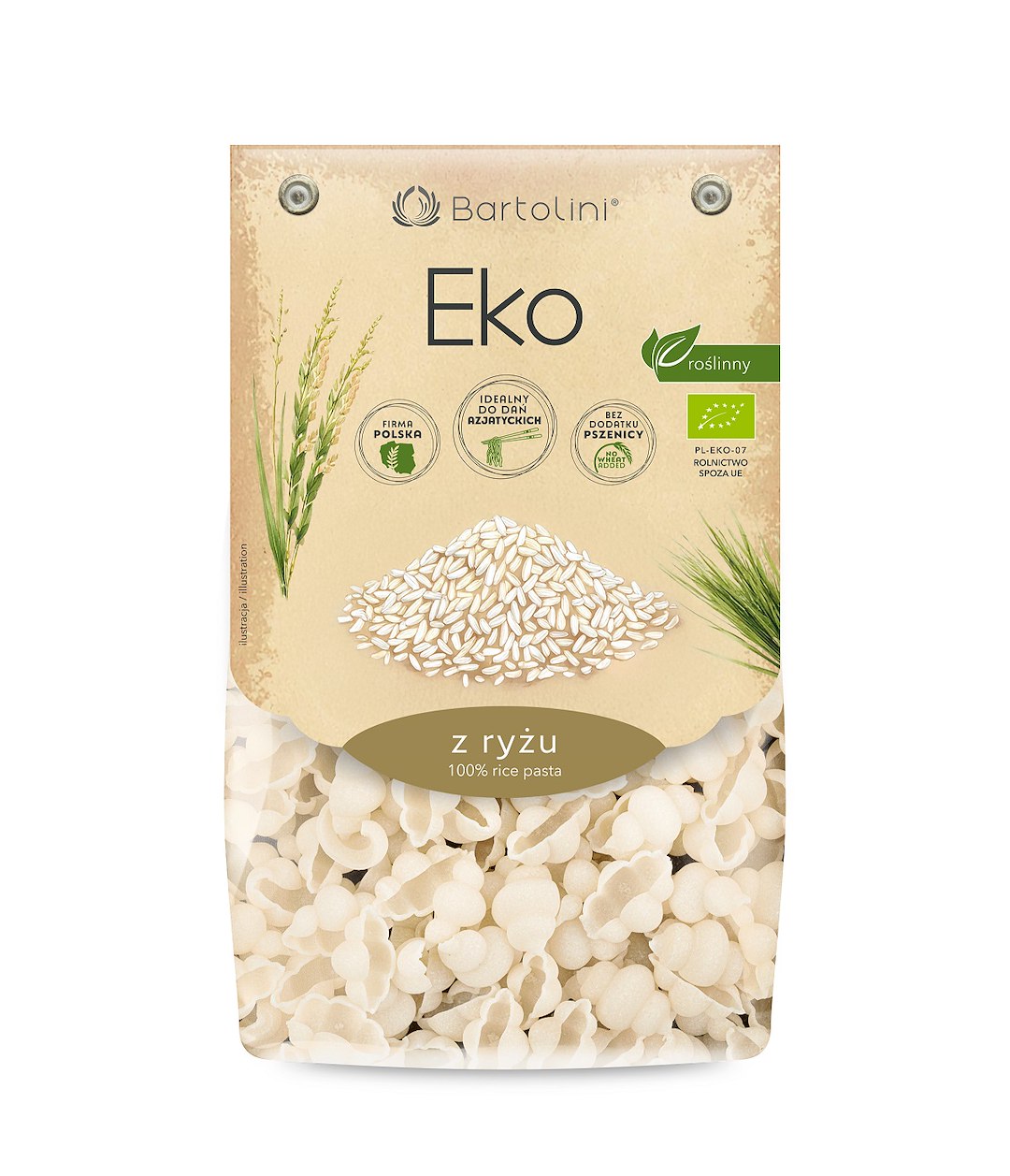 MAKARON (RYŻOWY) MUSZELKI BIO 250 g - BARTOLINI