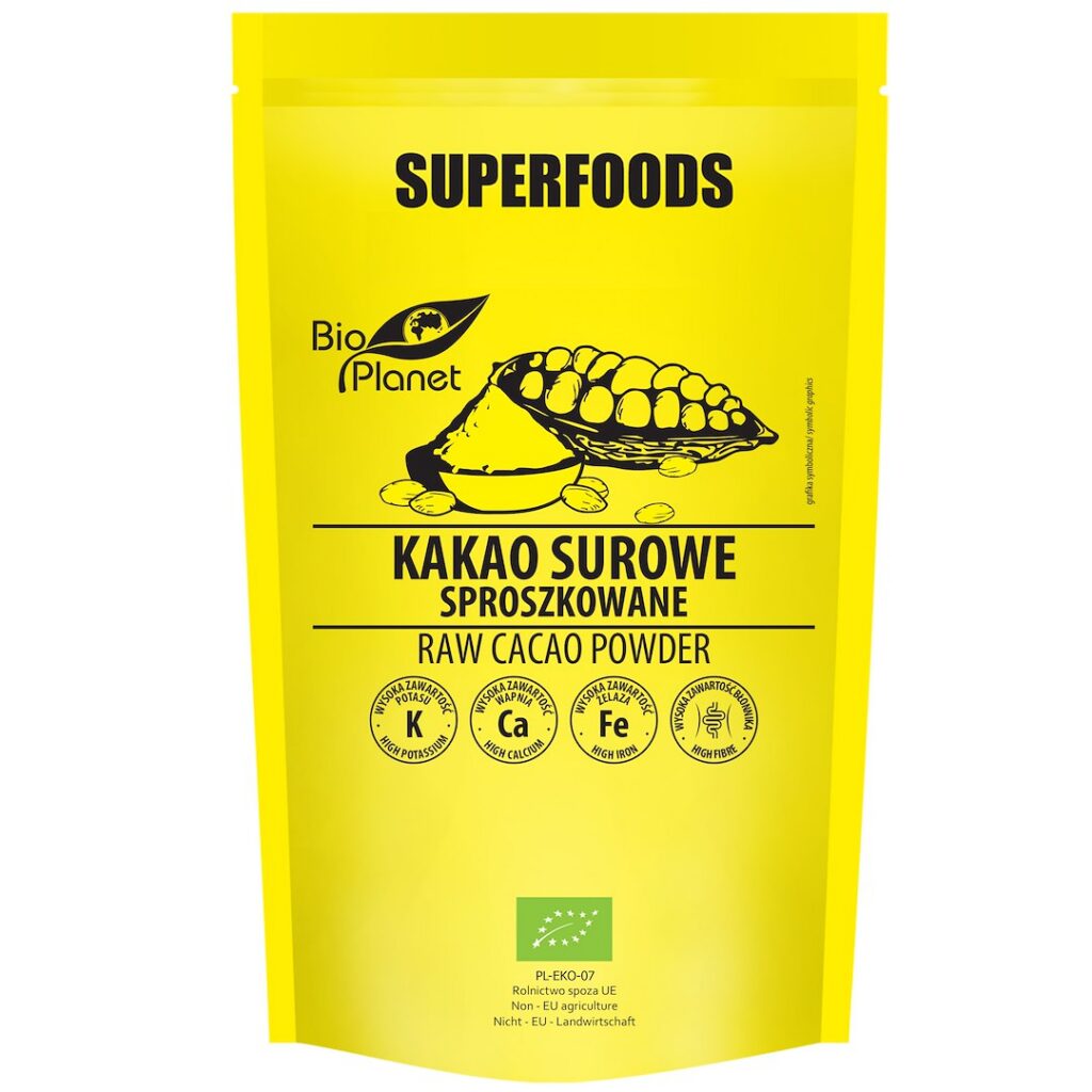 KAKAO SUROWE SPROSZKOWANE BIO 150 g - BIO PLANET SUPERFOODS