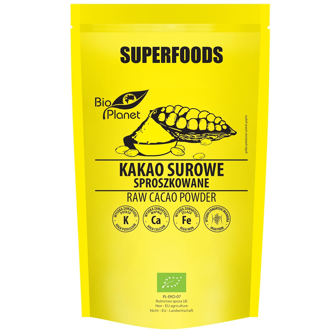 KAKAO SUROWE SPROSZKOWANE BIO 150 g - BIO PLANET SUPERFOODS