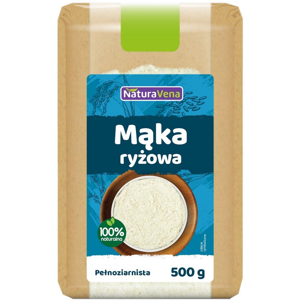 MĄKA RYŻOWA PEŁNOZIARNISTA BEZGLUTENOWA 500 g - NATURAVENA