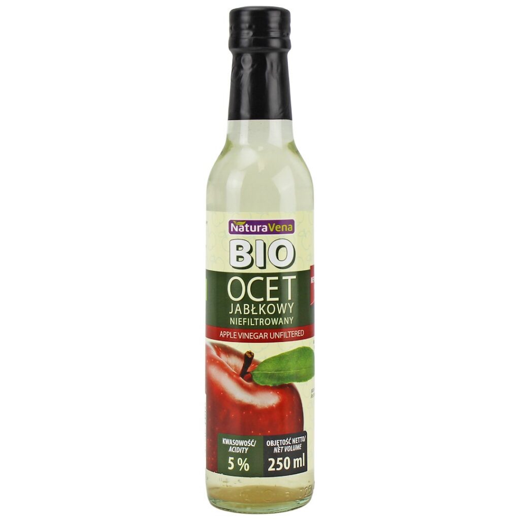 OCET JABŁKOWY 5 % NIEFILTROWANY  BIO 250 ml - NATURAVENA