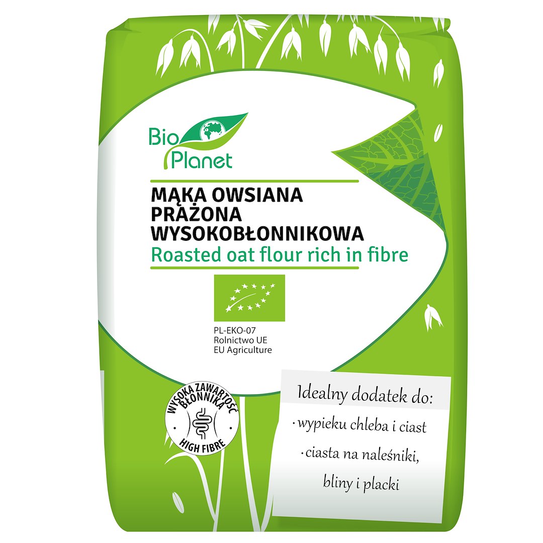MĄKA OWSIANA PRAŻONA WYSOKOBŁONNIKOWA BIO 300 g - BIO PLANET