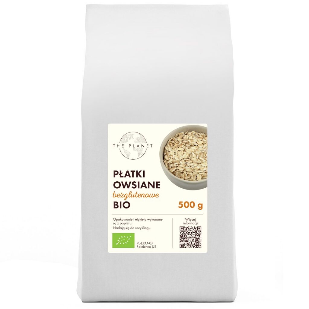 PŁATKI OWSIANE BEZGLUTENOWE BIO 500 g - THE PLANET