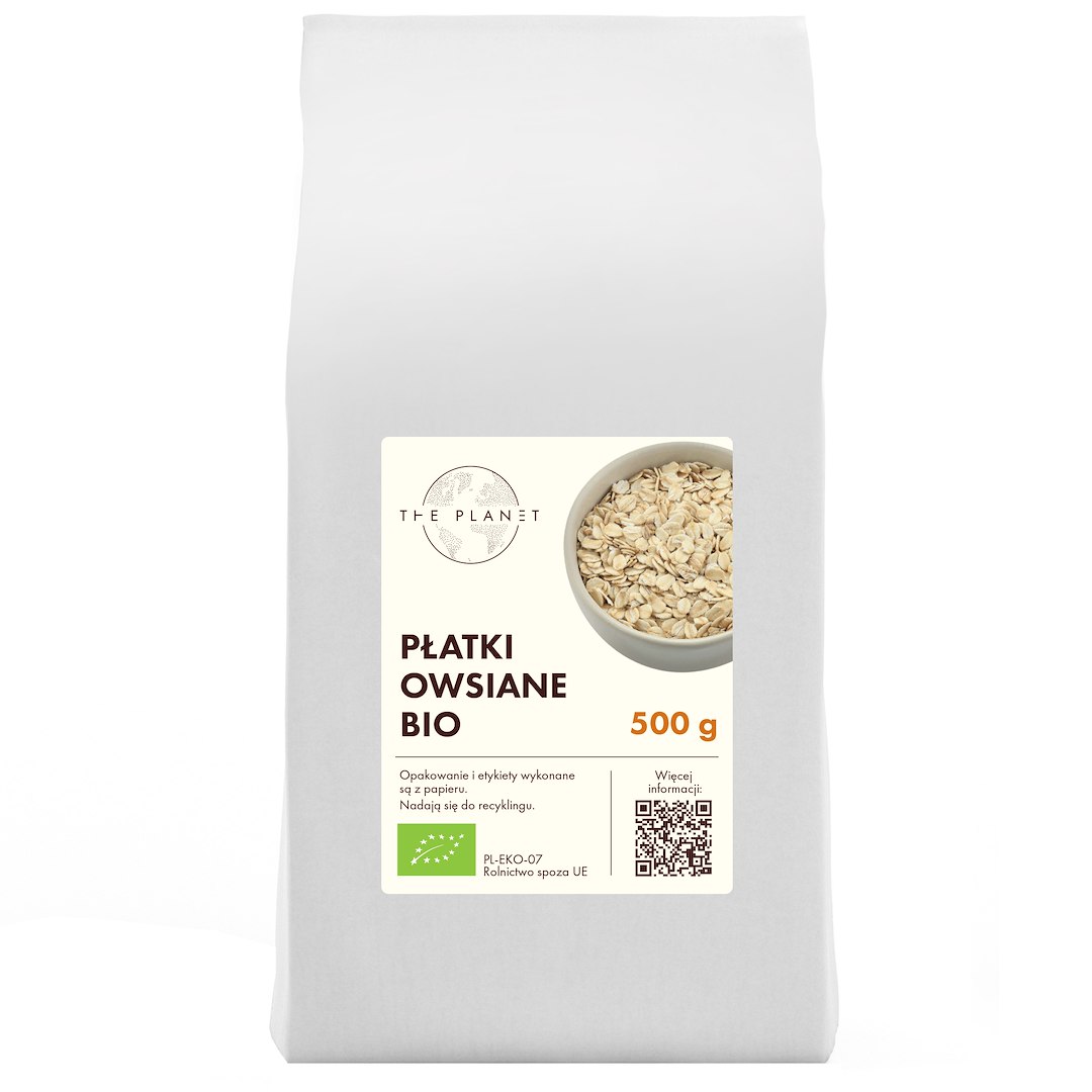 PŁATKI OWSIANE BIO 500 g - THE PLANET