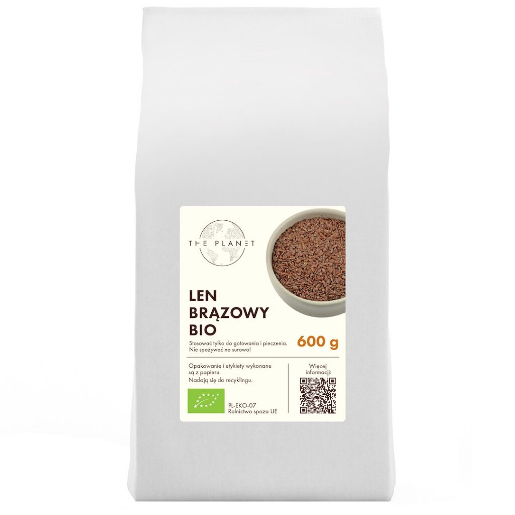 LEN BRĄZOWY (SIEMIĘ LNIANE) BIO 600 g - THE PLANET