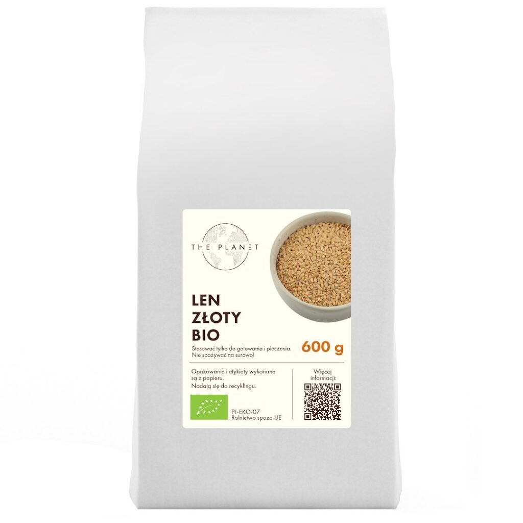 LEN ZŁOTY (SIEMIĘ LNIANE) BIO 600 g - THE PLANET