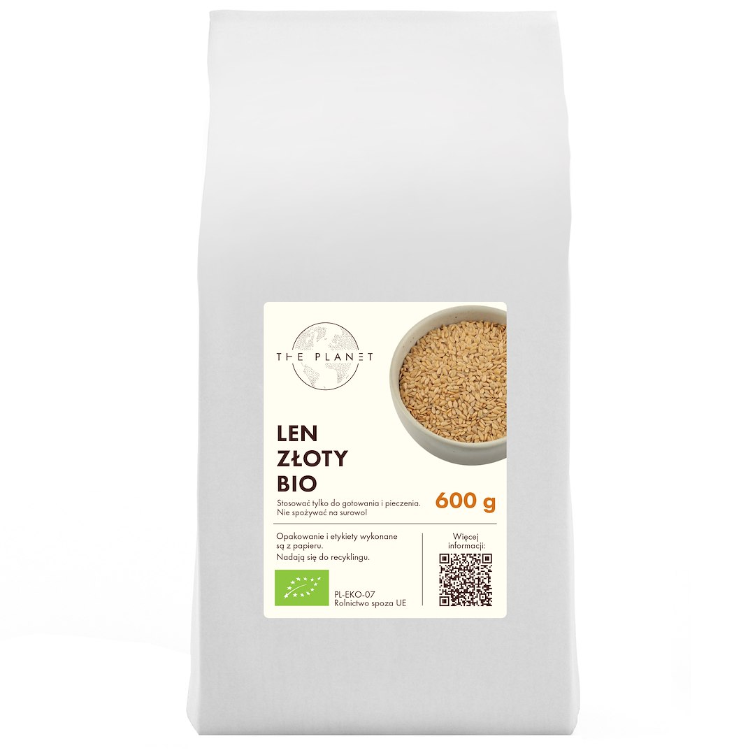 LEN ZŁOTY (SIEMIĘ LNIANE) BIO 600 g - THE PLANET