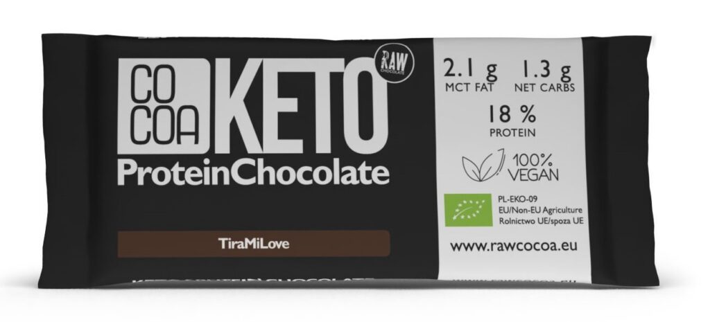 CZEKOLADA PROTEINOWA O SMAKU TIRAMISU KETO BIO 40 g - COCOA