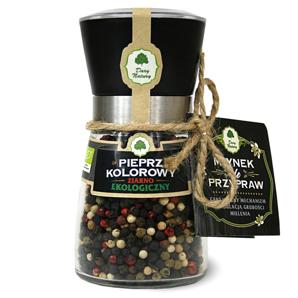 PIEPRZ KOLOROWY ZIARNISTY W MŁYNKU BIO 80 g - DARY NATURY