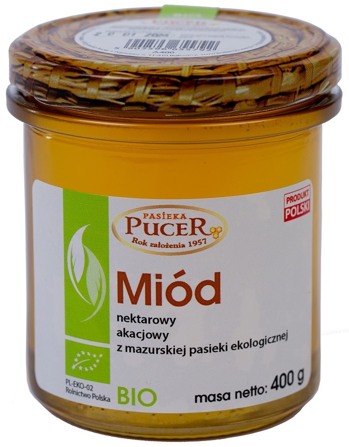 MIÓD AKACJOWY  BIO 400 g - PASIEKA PUCER