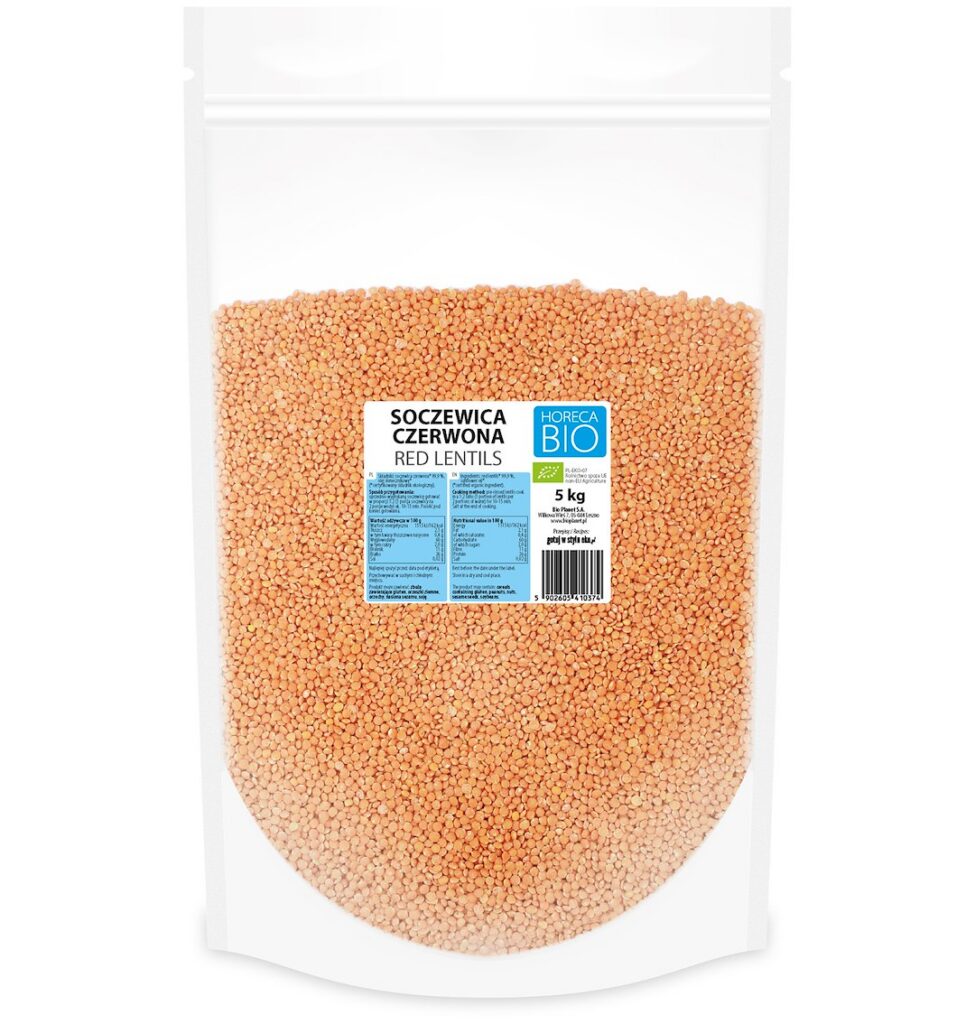SOCZEWICA CZERWONA BIO 5 kg - HORECA (BIO PLANET)