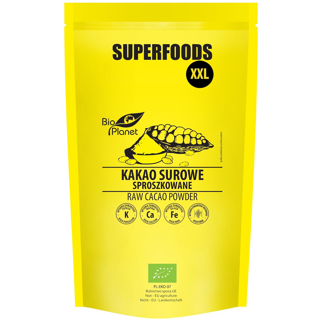KAKAO SUROWE SPROSZKOWANE BIO 400 g - BIO PLANET SUPERFOODS