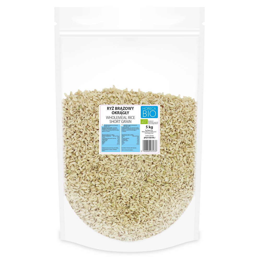 RYŻ BRĄZOWY OKRĄGŁY BIO 5 kg - HORECA (BIO PLANET)
