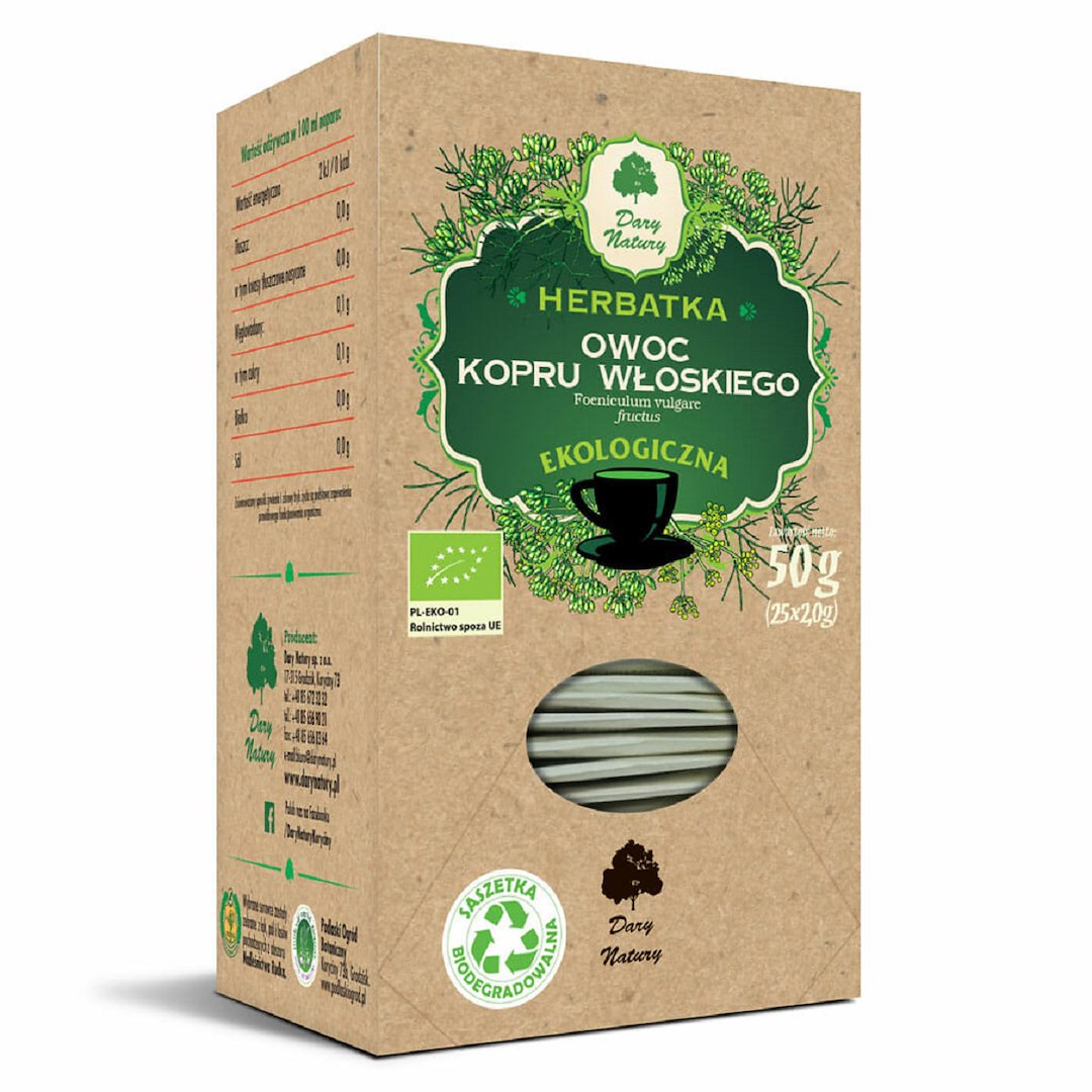 HERBATKA OWOC KOPRU WŁOSKIEGO BIO (25 x 2 g) 50 g - DARY NATURY