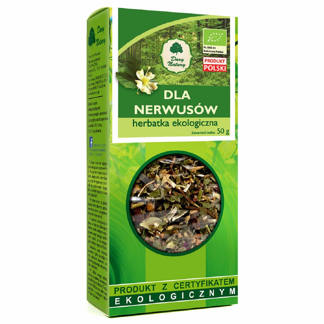 HERBATKA DLA NERWUSÓW BIO 50 g - DARY NATURY
