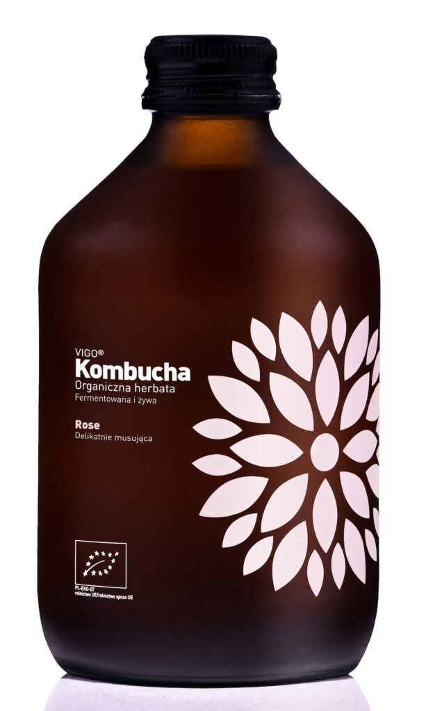 KOMBUCHA RÓŻANA BEZGLUTENOWA BIO 330  ml - VIGO