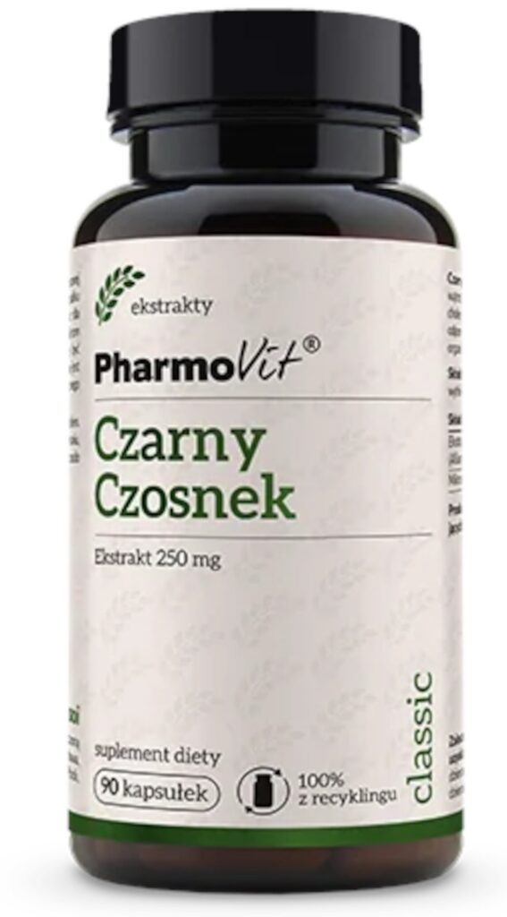 CZARNY CZOSNEK EKSTRAKT (250 mg) BEZGLUTENOWY 90 KAPSUŁEK - PHARMOVIT (CLASSIC)