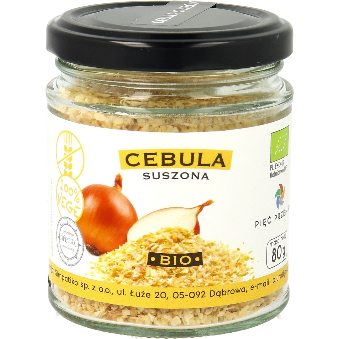 CEBULA SUSZONA BEZGLUTENOWA BIO 80 g - PIĘĆ PRZEMIAN