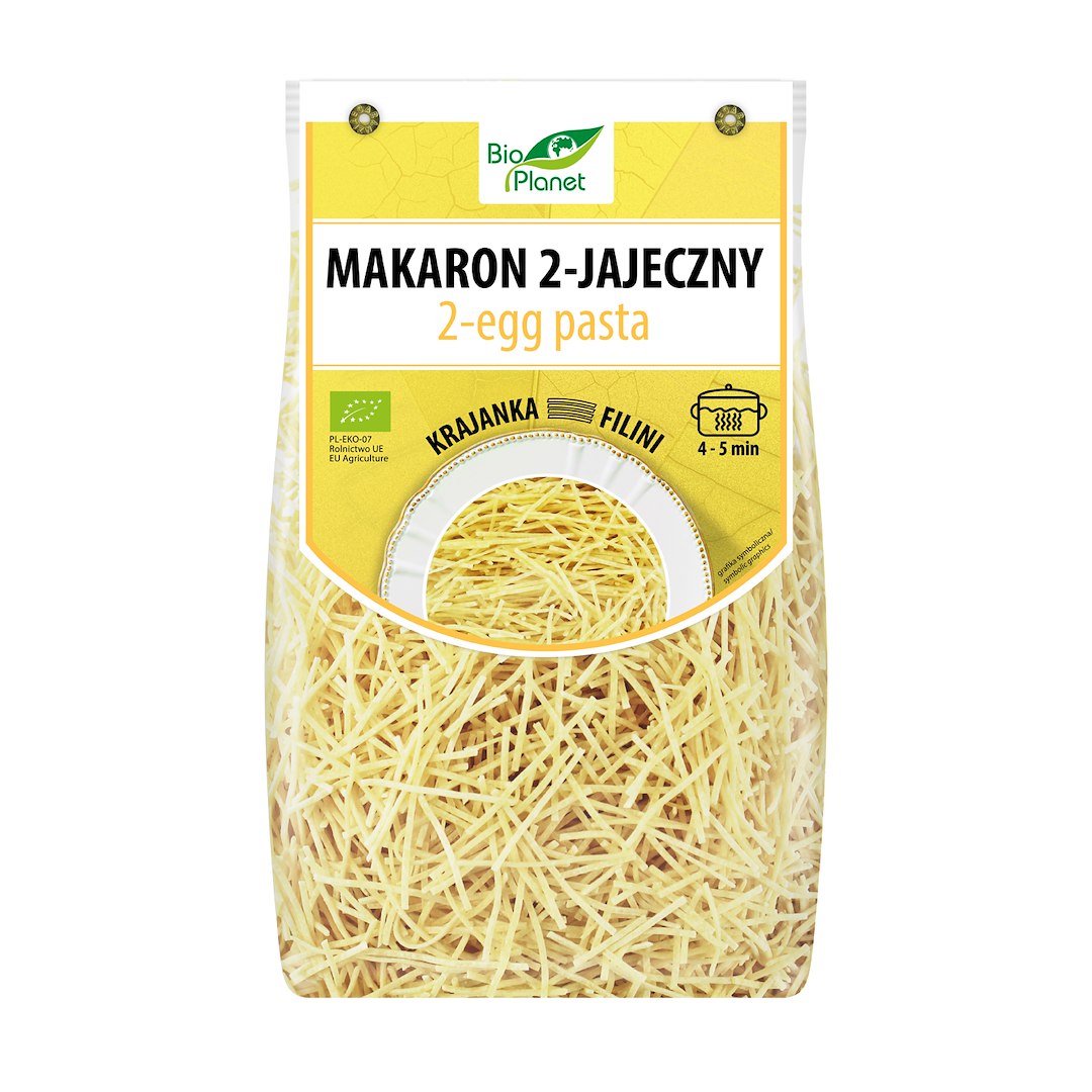 MAKARON (2-JAJECZNY SEMOLINOWY) KRAJANKA BIO 250 g - BIO PLANET