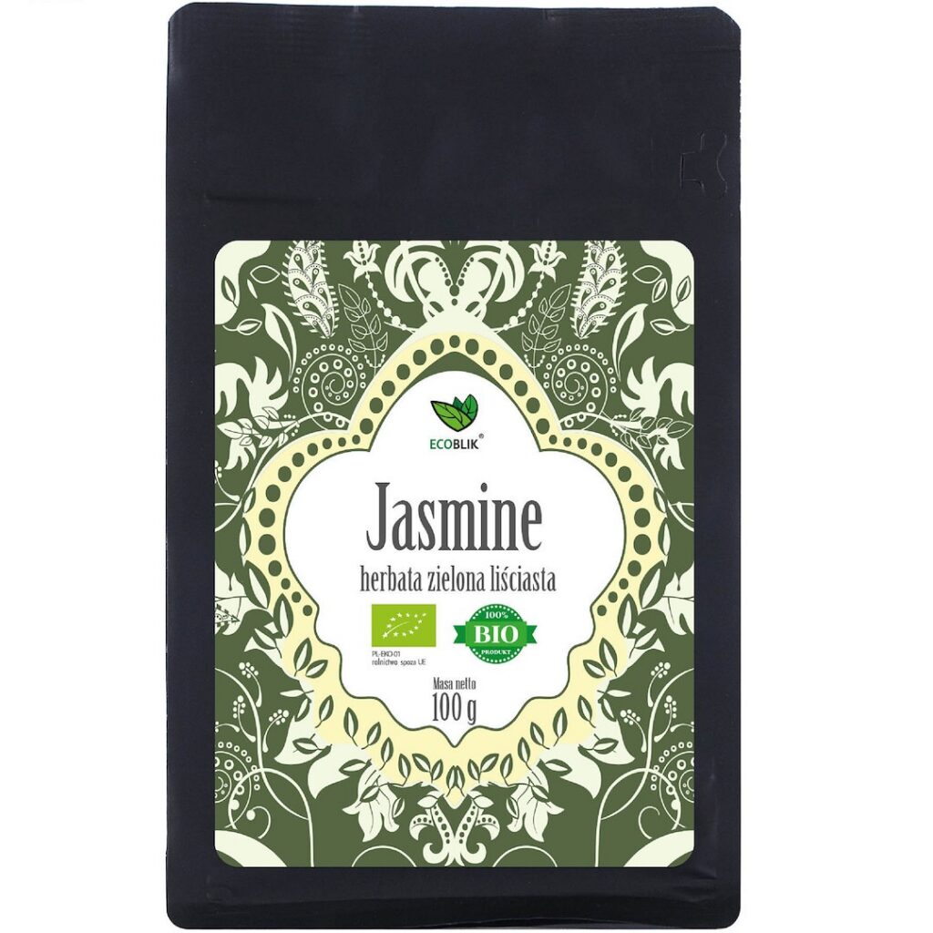 HERBATA ZIELONA LIŚCIASTA JAŚMINOWA BIO 100 g - ECOBLIK