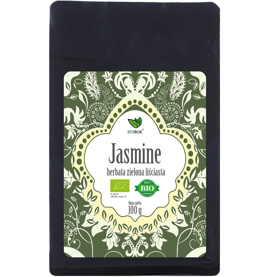 HERBATA ZIELONA LIŚCIASTA JAŚMINOWA BIO 100 g - ECOBLIK