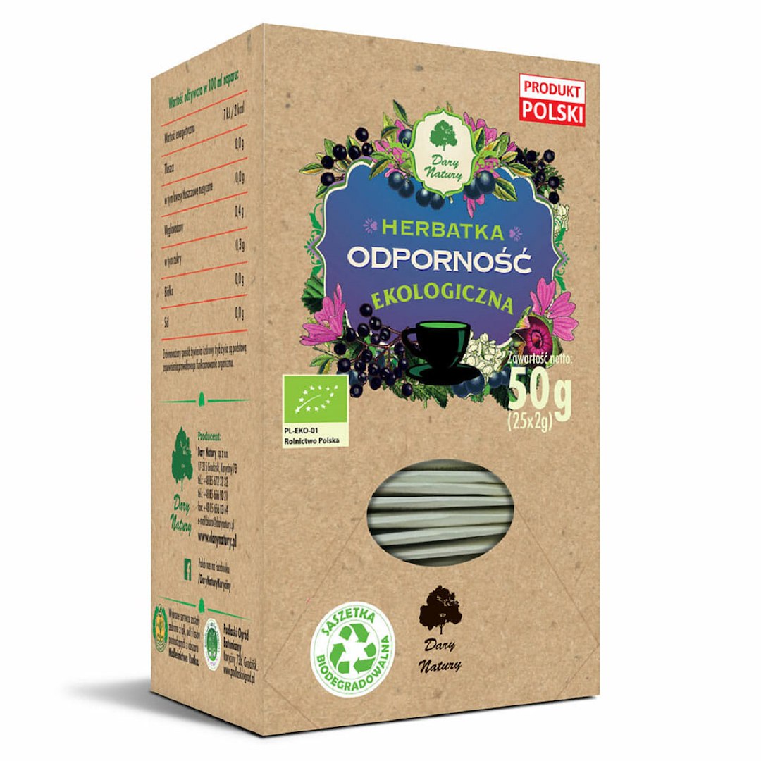 HERBATKA UODPARNIAJĄCA BIO (25 x 2 g) 50 g - DARY NATURY