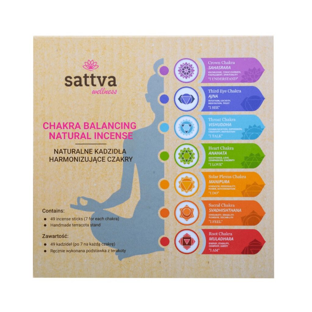 KADZIDEŁKA INDYJSKIE HARMONIZUJĄCE CZAKRY (49 szt.) - SATTVA (WELLNESS)