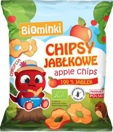 CHIPSY JABŁKOWE BEZGLUTENOWE BIO 40 g - BIOMINKI
