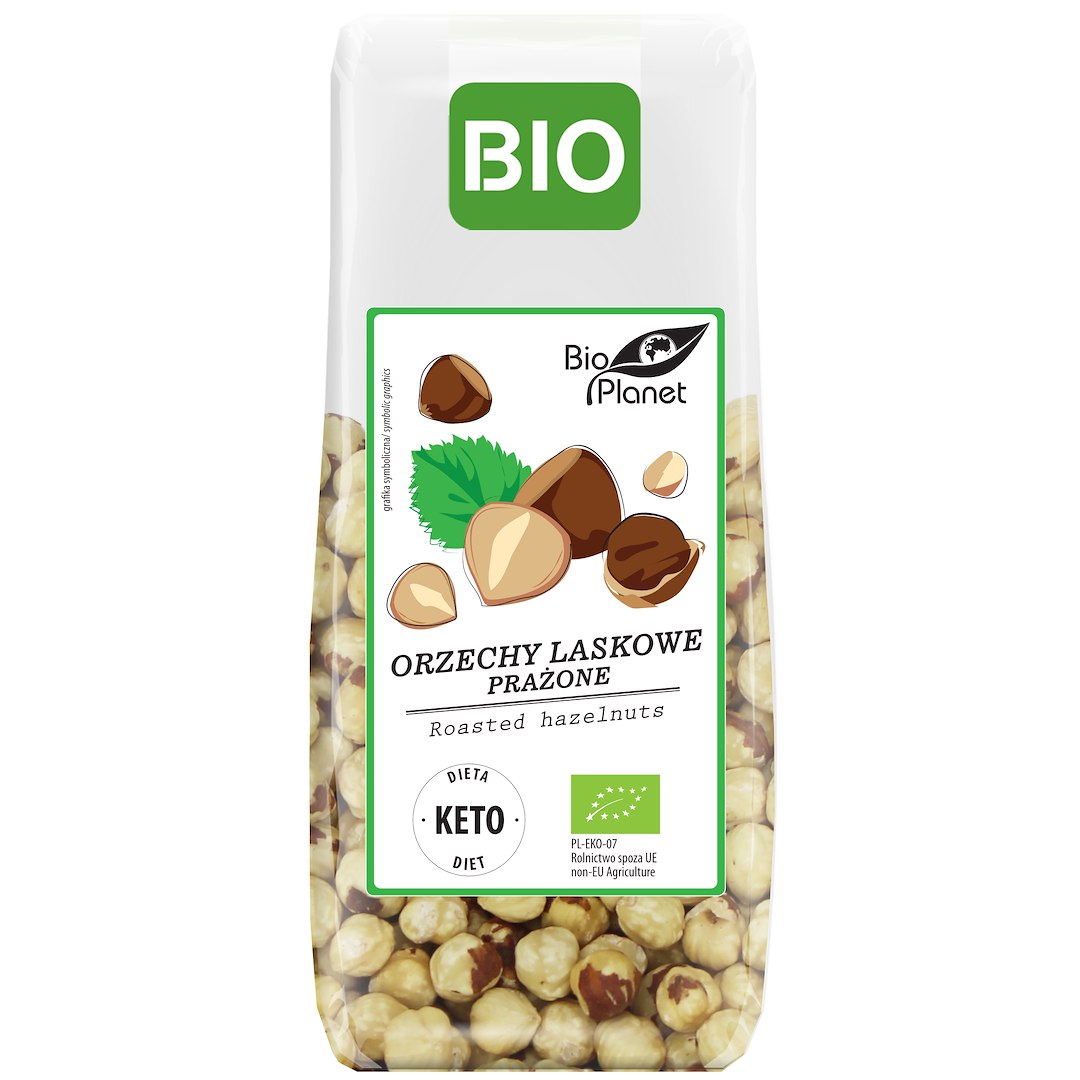 ORZECHY LASKOWE BLANSZOWANE PRAŻONE BIO 100 g - BIO PLANET