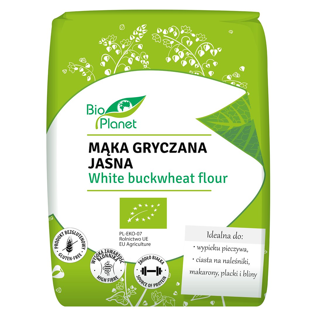 MĄKA GRYCZANA JASNA BEZGLUTENOWA BIO 1 kg - BIO PLANET