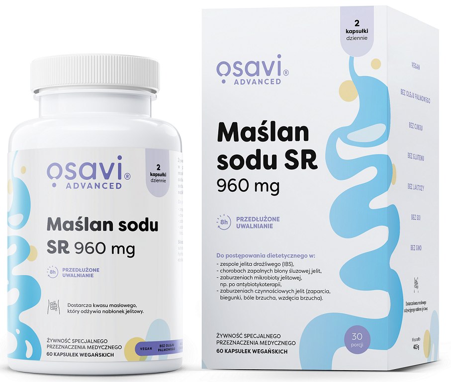 MAŚLAN SODU (960 mg) BEZGLUTENOWY 60 KAPSUŁEK - OSAVI