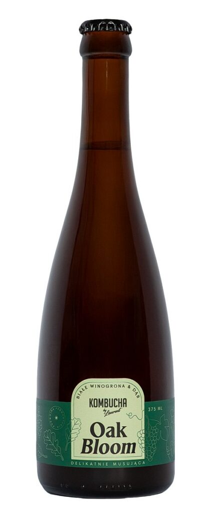KOMBUCHA OAK BLOOM NA PŁATKACH DĘBU O SMAKU BIAŁYCH WINOGRON BIO 375 ml - KOMBUCHA BY LAURENT